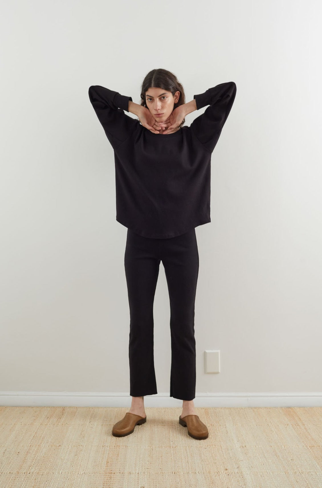 Wol Hide Scoop Neck Thermal Top in Black