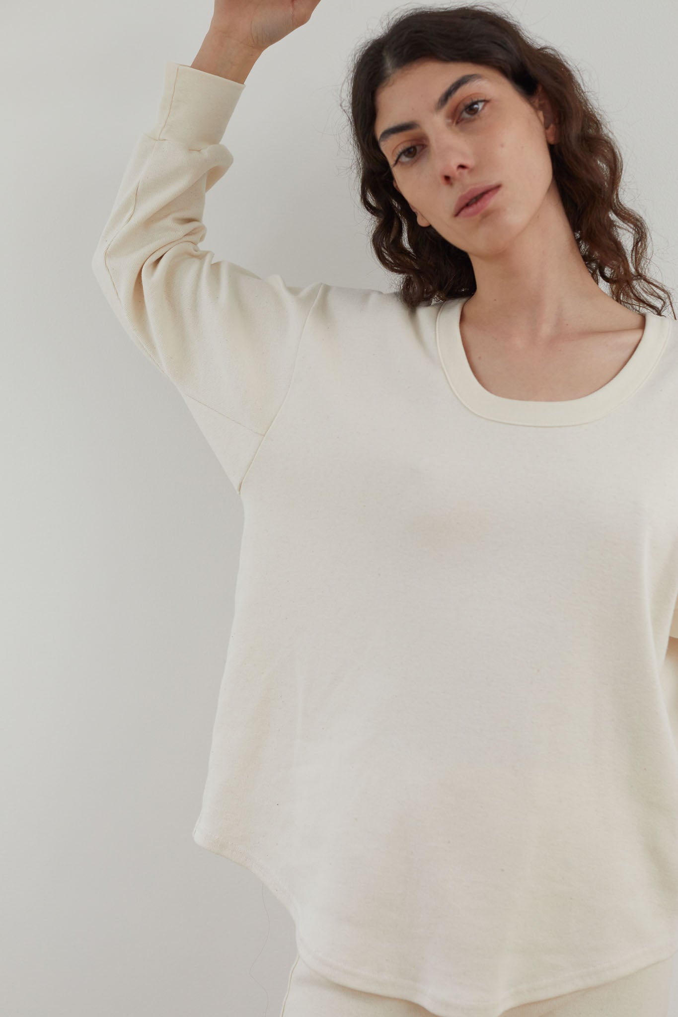 Wol Hide Scoop Neck Thermal Top in Natural