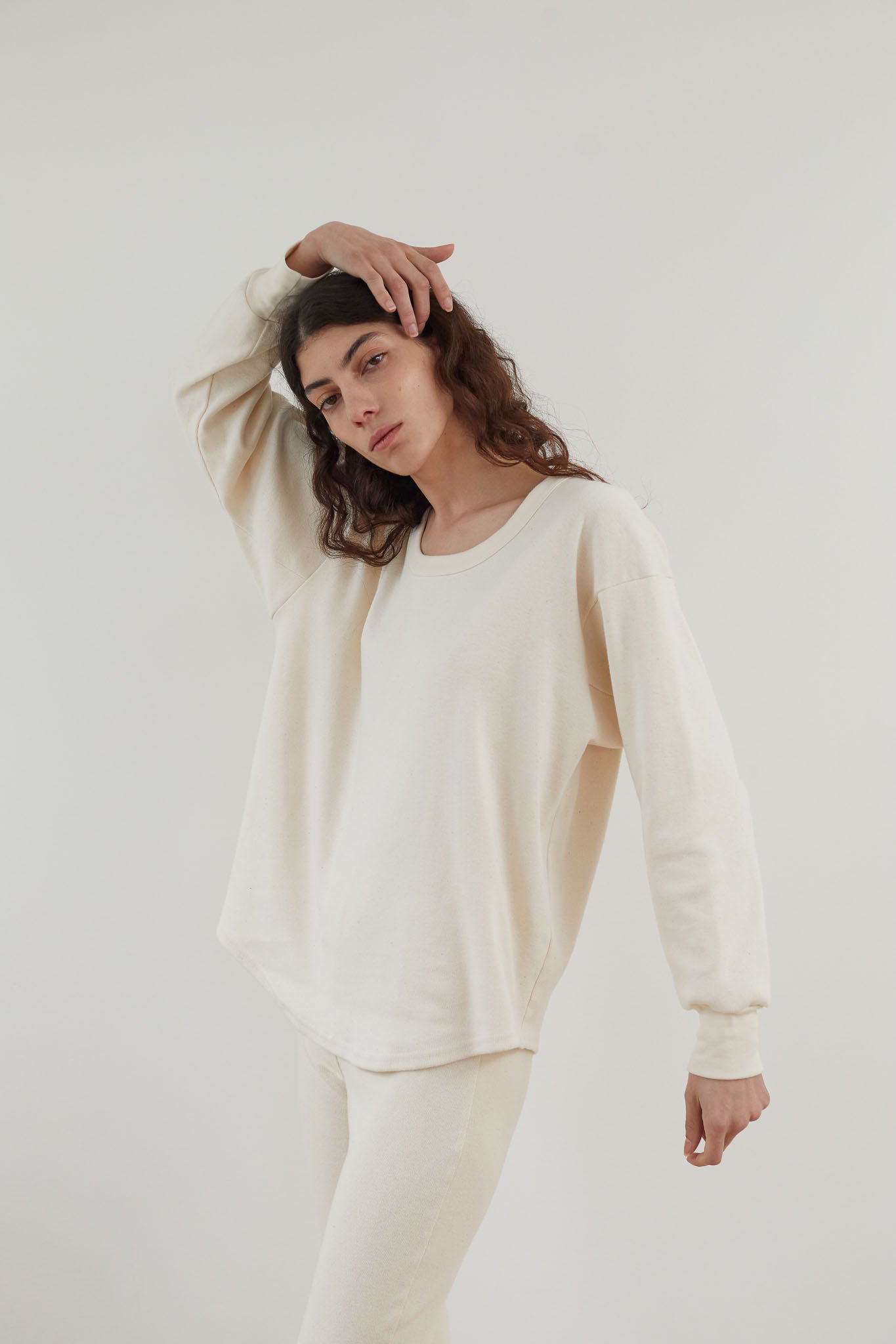 Wol Hide Scoop Neck Thermal Top in Natural