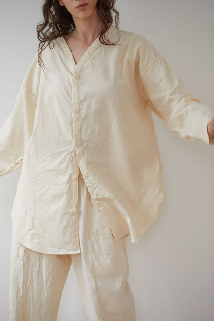 Wol Hide Twill Button Down Natural
