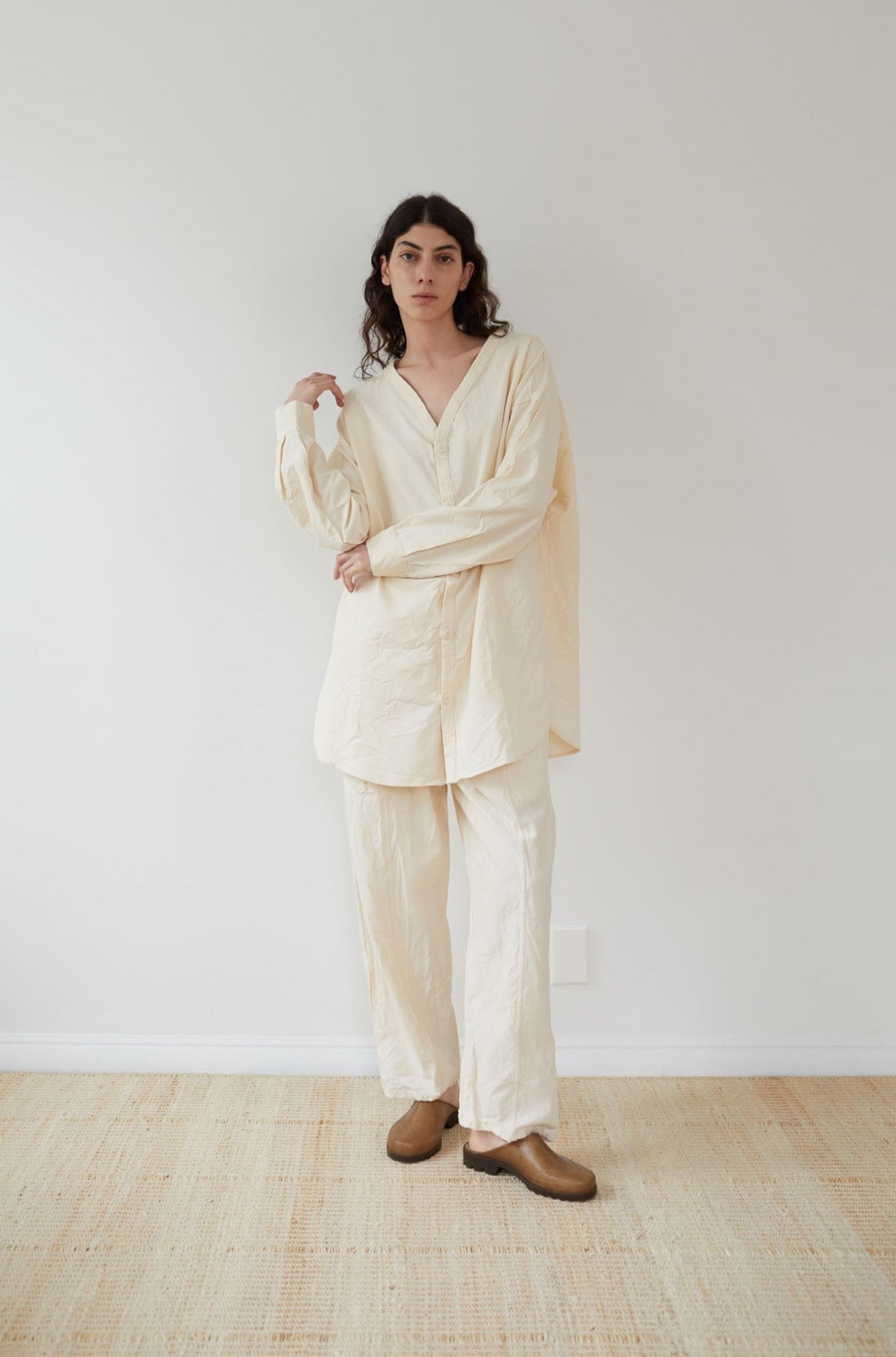 Wol Hide Twill Trouser in Natural