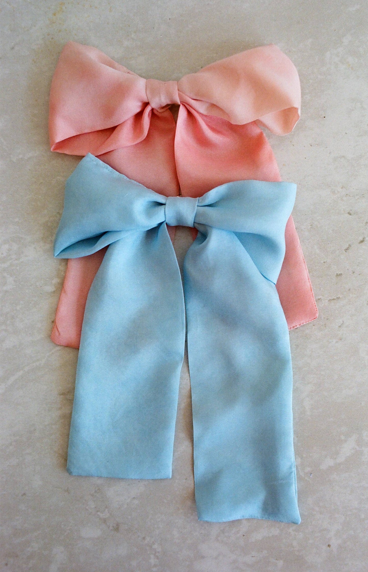 Large Pink Silk Hair Bow | Plant Dyed | Handmade