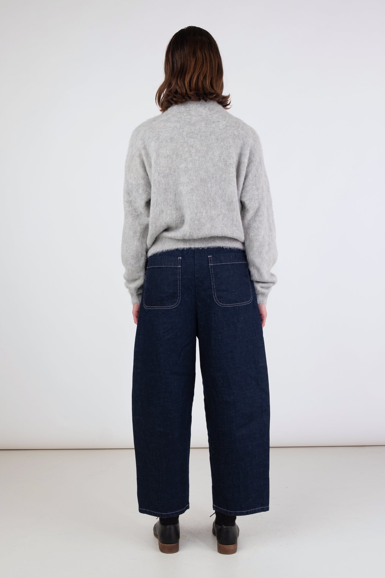 Micaela Greg Dark indigo barrel pant