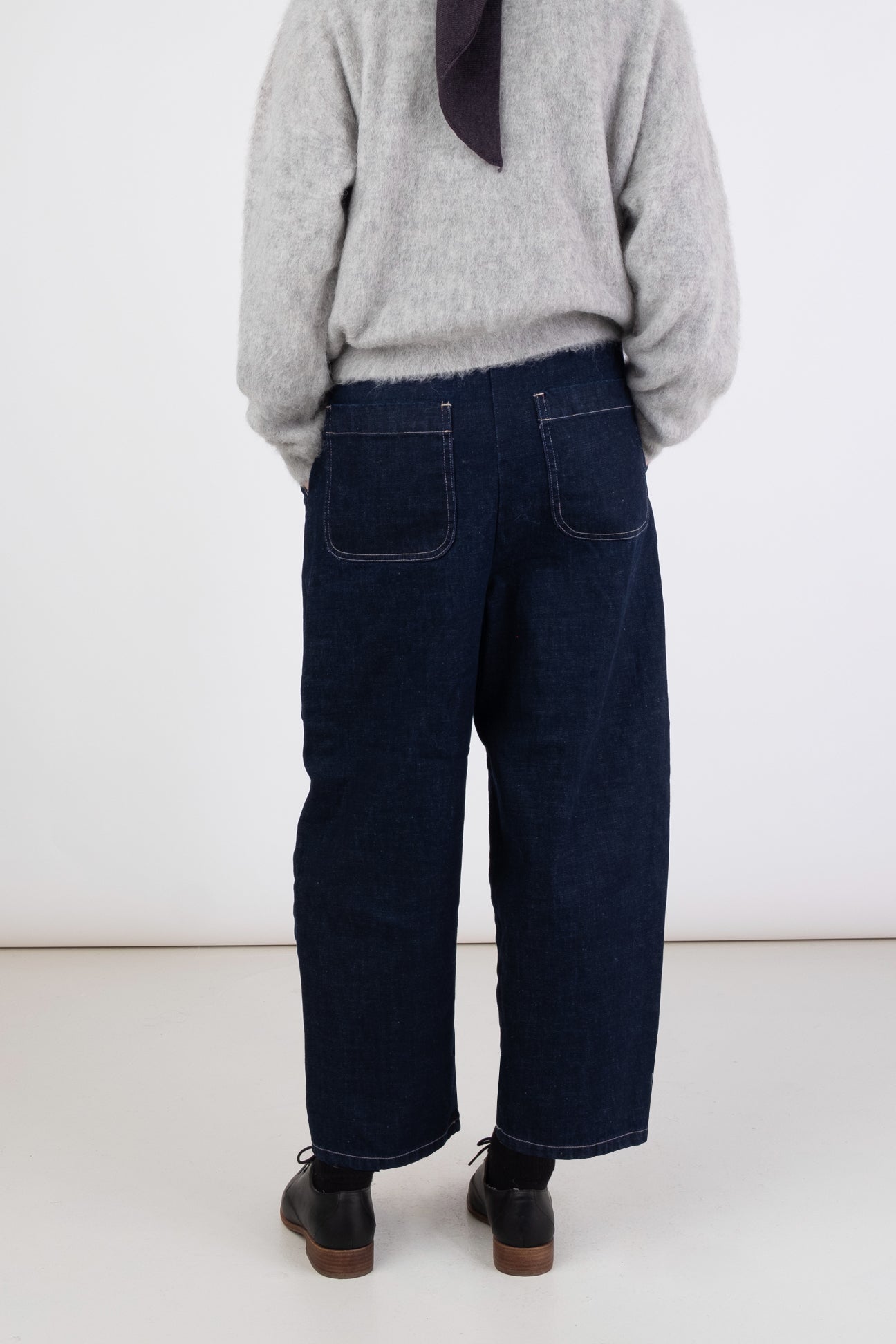 Micaela Greg Dark indigo barrel pant