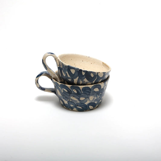 Large Mug - Large Swirl in Dark Blue