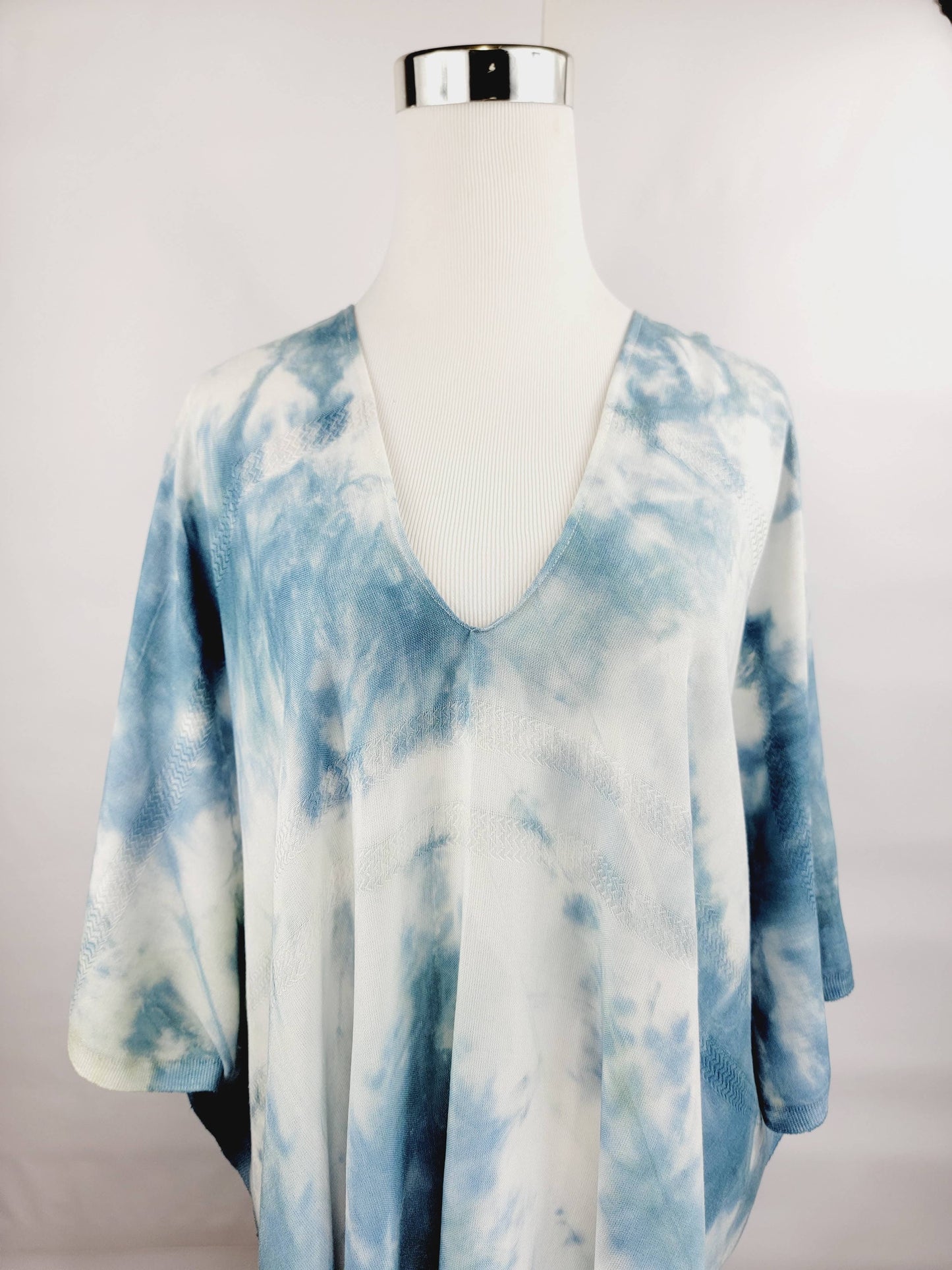 Cover-up, Beach dress Tie- Dye Hand made Dress Navy