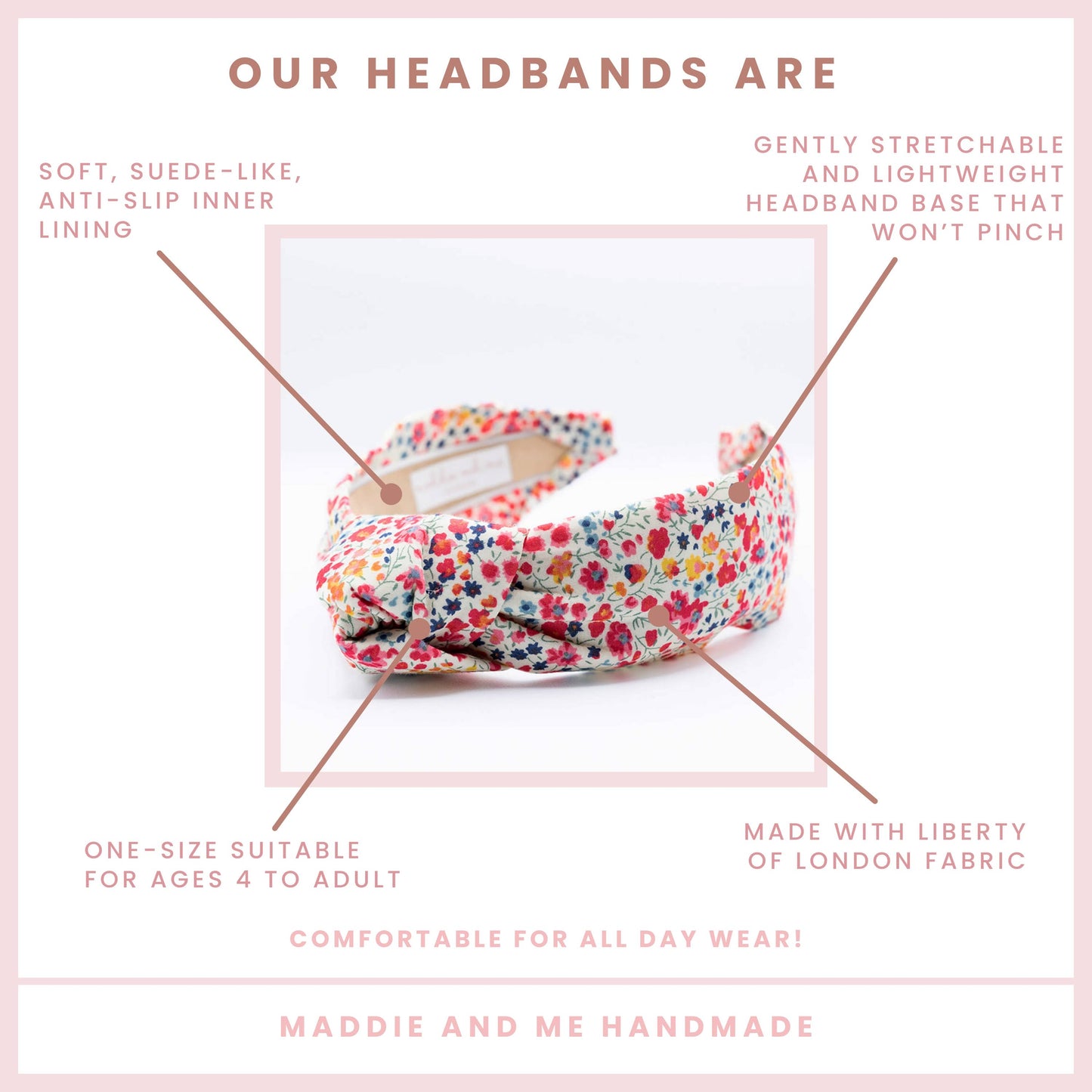 Comfortable Floral Liberty of London Women's Knot Headband