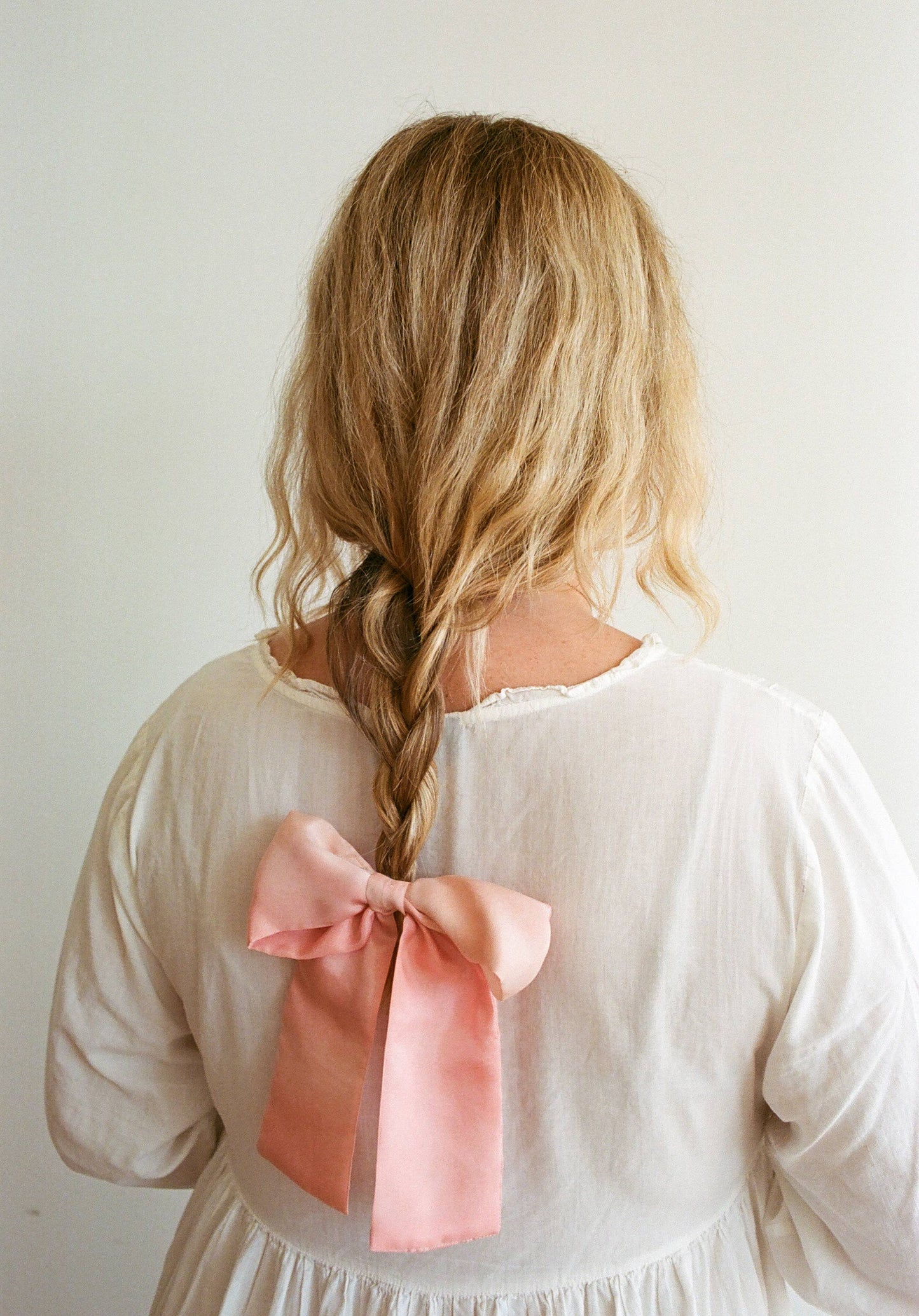 Large Pink Silk Hair Bow | Plant Dyed | Handmade
