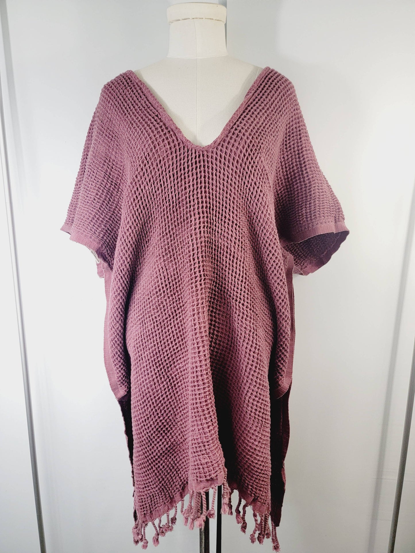 Hand made Honey comb wave Cotton Top or dress Cherry