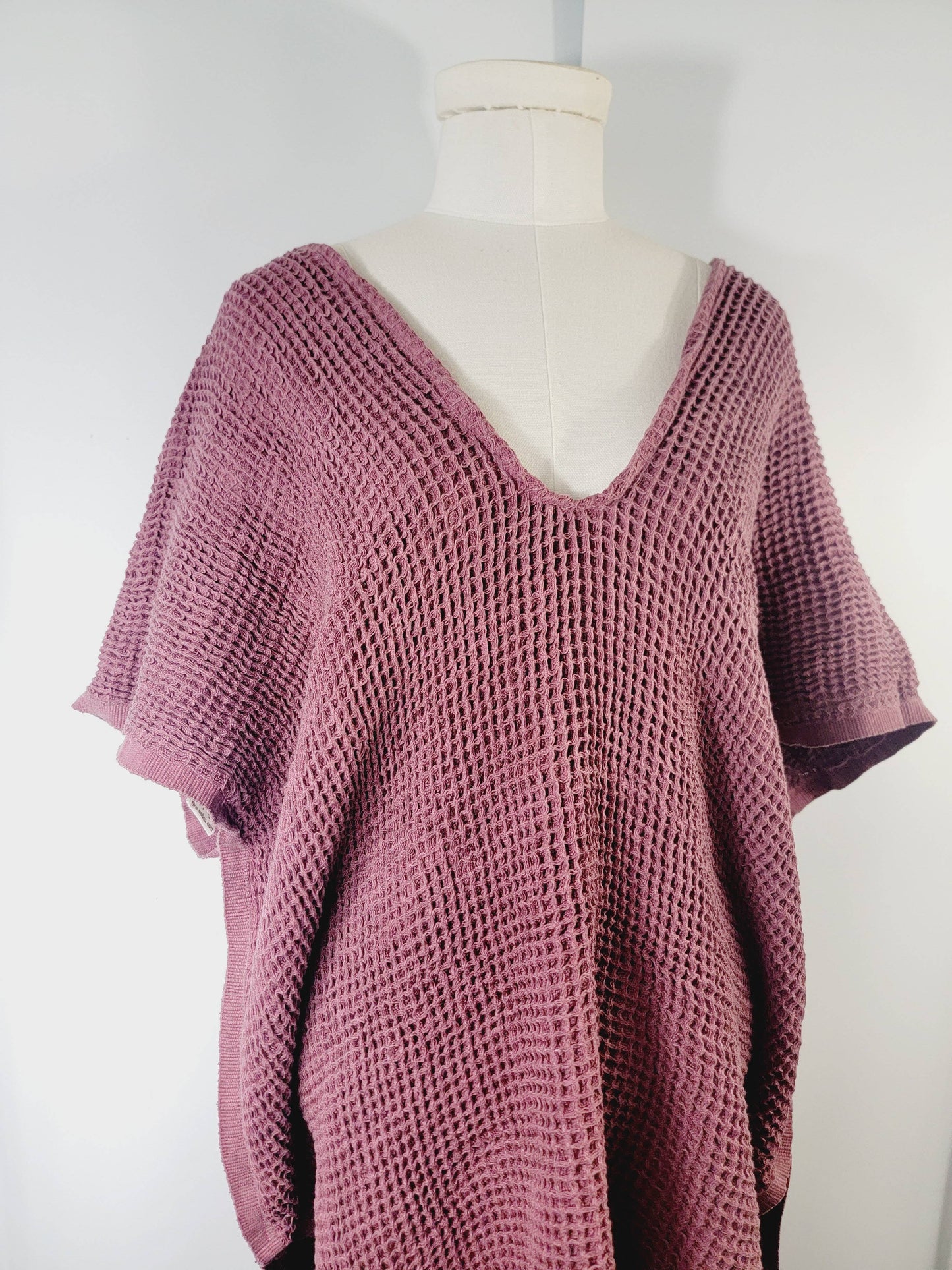 Hand made Honey comb wave Cotton Top or dress Cherry