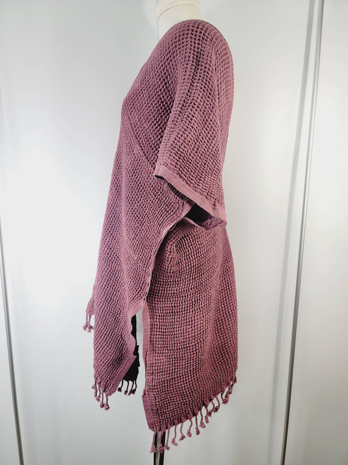 Hand made Honey comb wave Cotton Top or dress Cherry