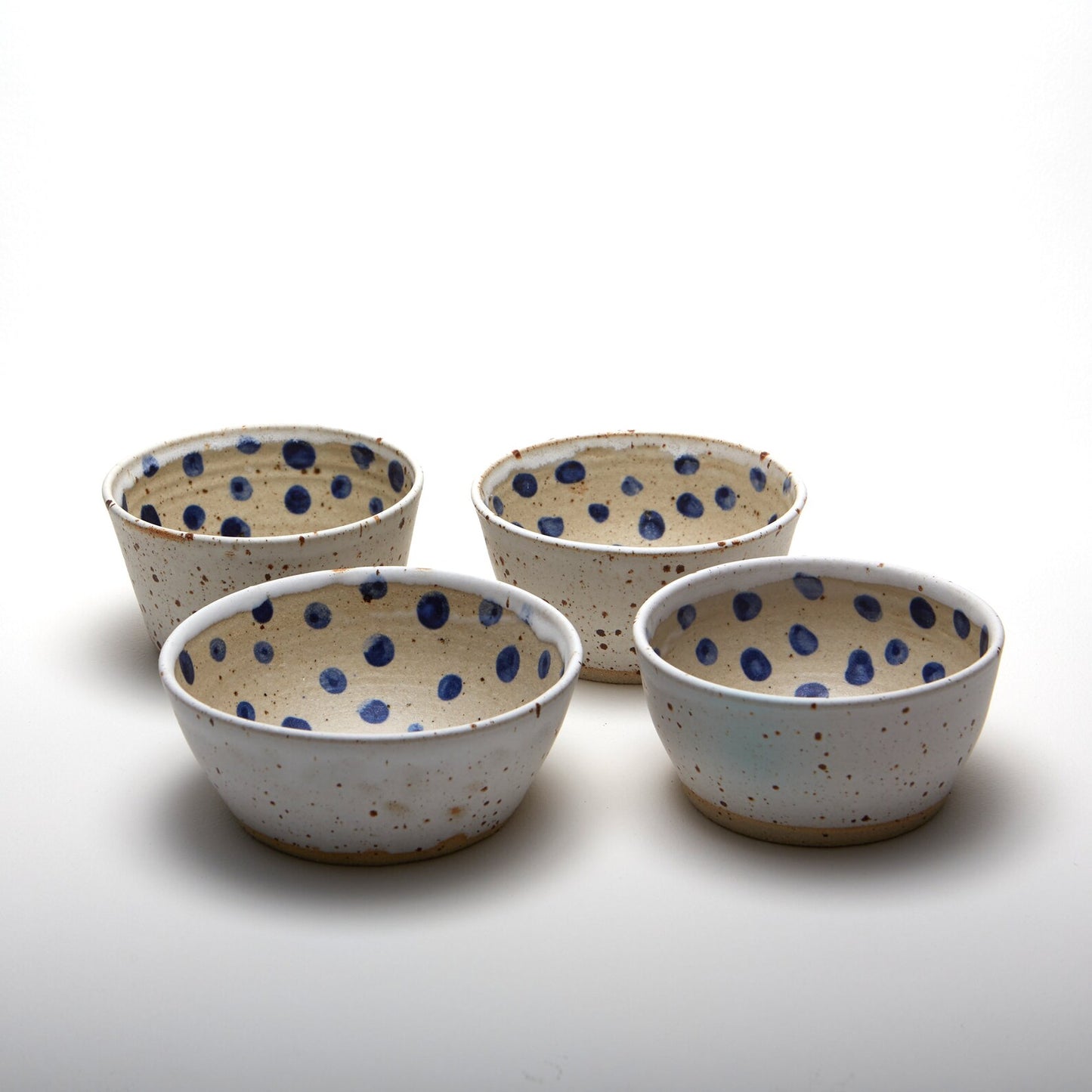 Bowl - White with Blue Dot Center