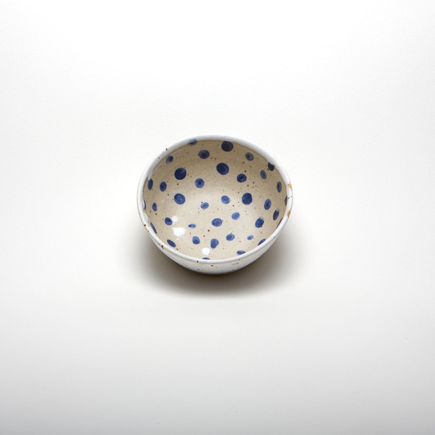 Bowl - White with Blue Dot Center