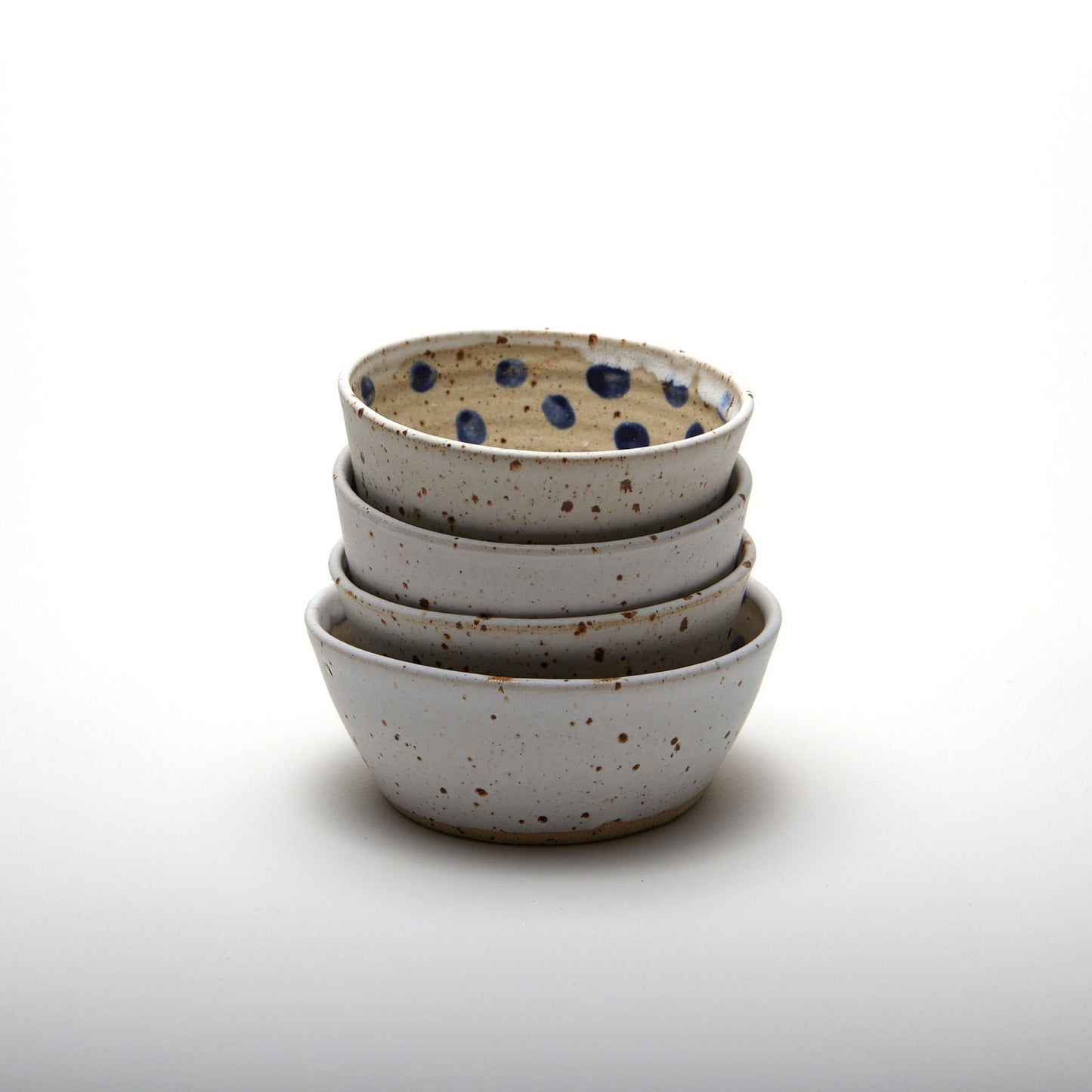 Bowl - White with Blue Dot Center