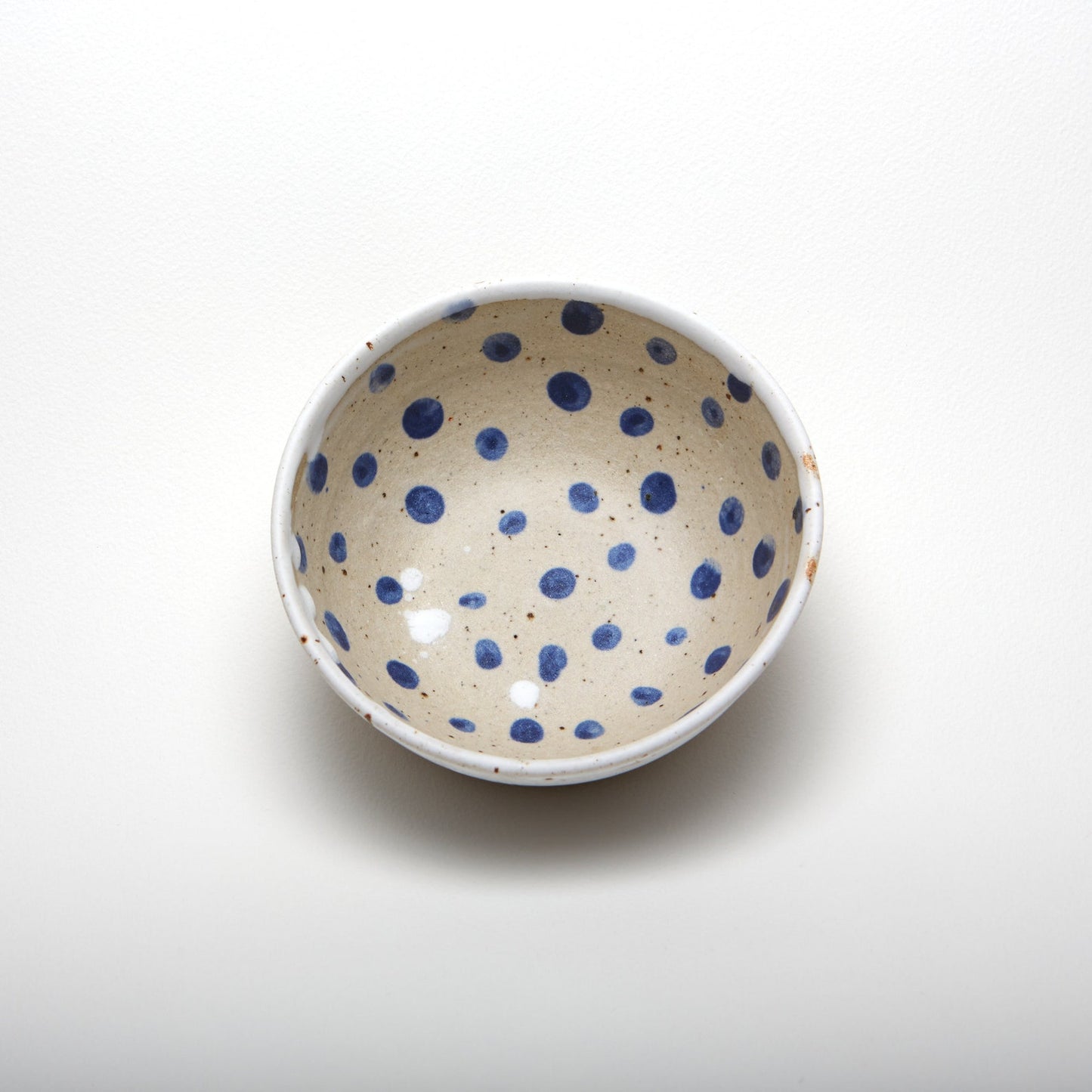 Bowl - White with Blue Dot Center