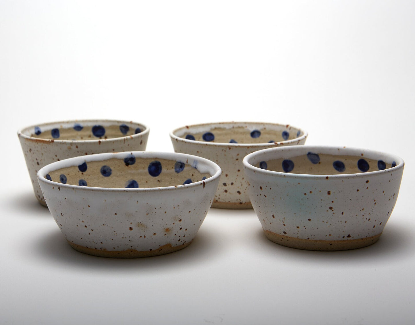 Bowl - White with Blue Dot Center