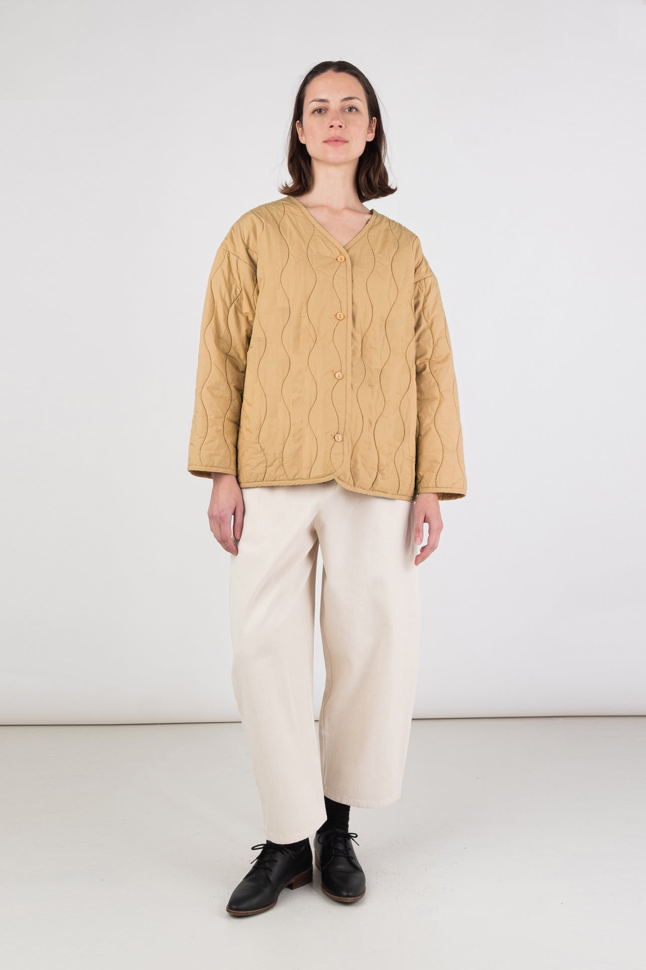 Micaela Greg Honey quilted liner coat