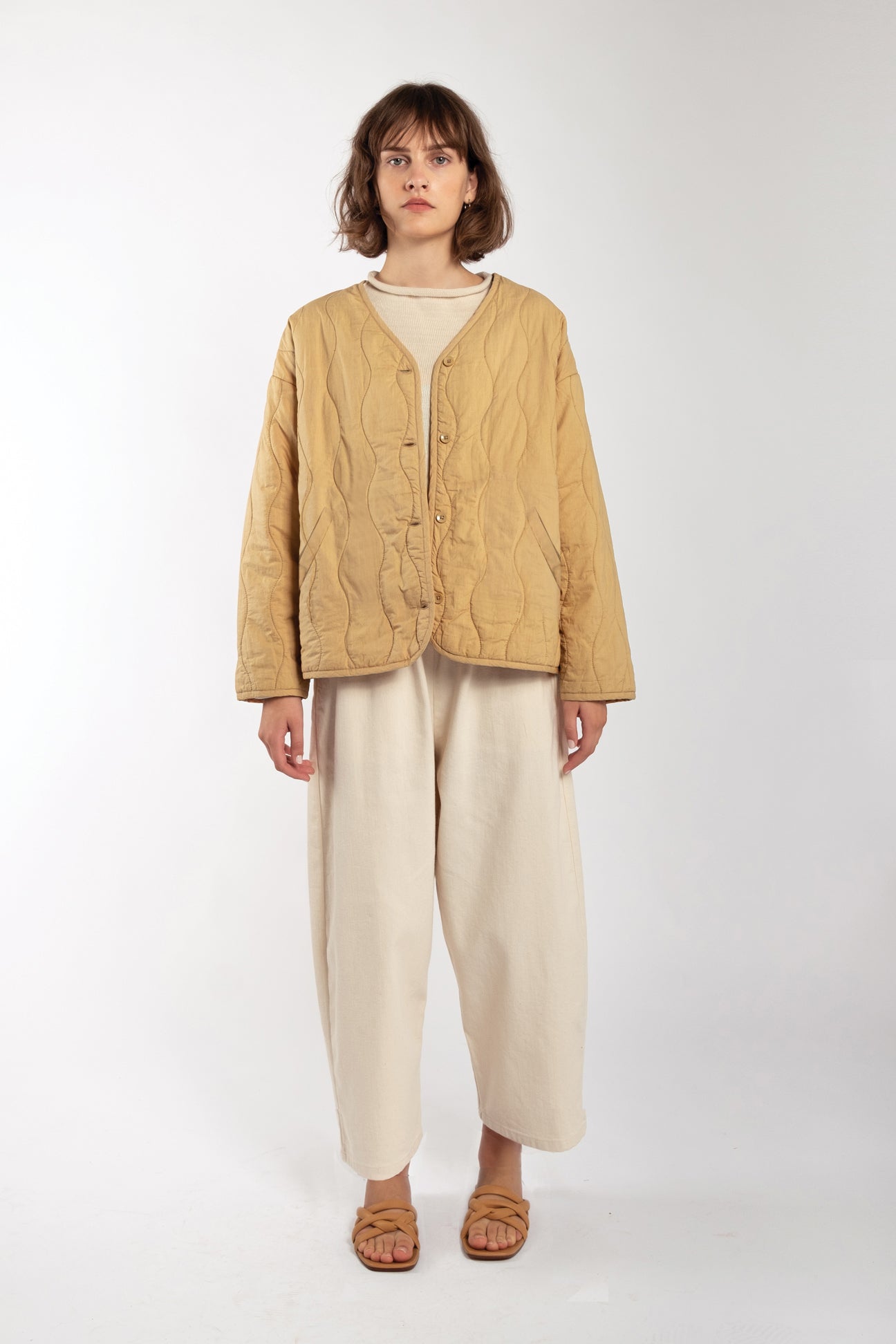 Micaela Greg Honey quilted liner coat