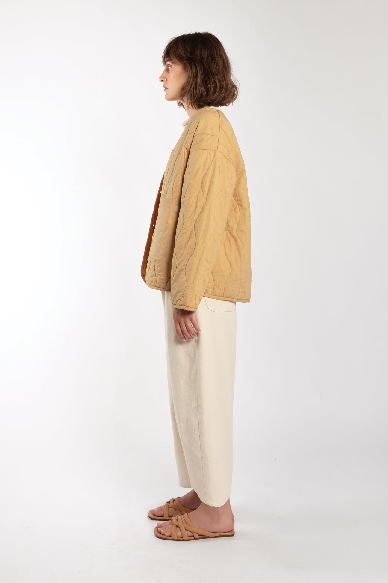 Micaela Greg Honey quilted liner coat