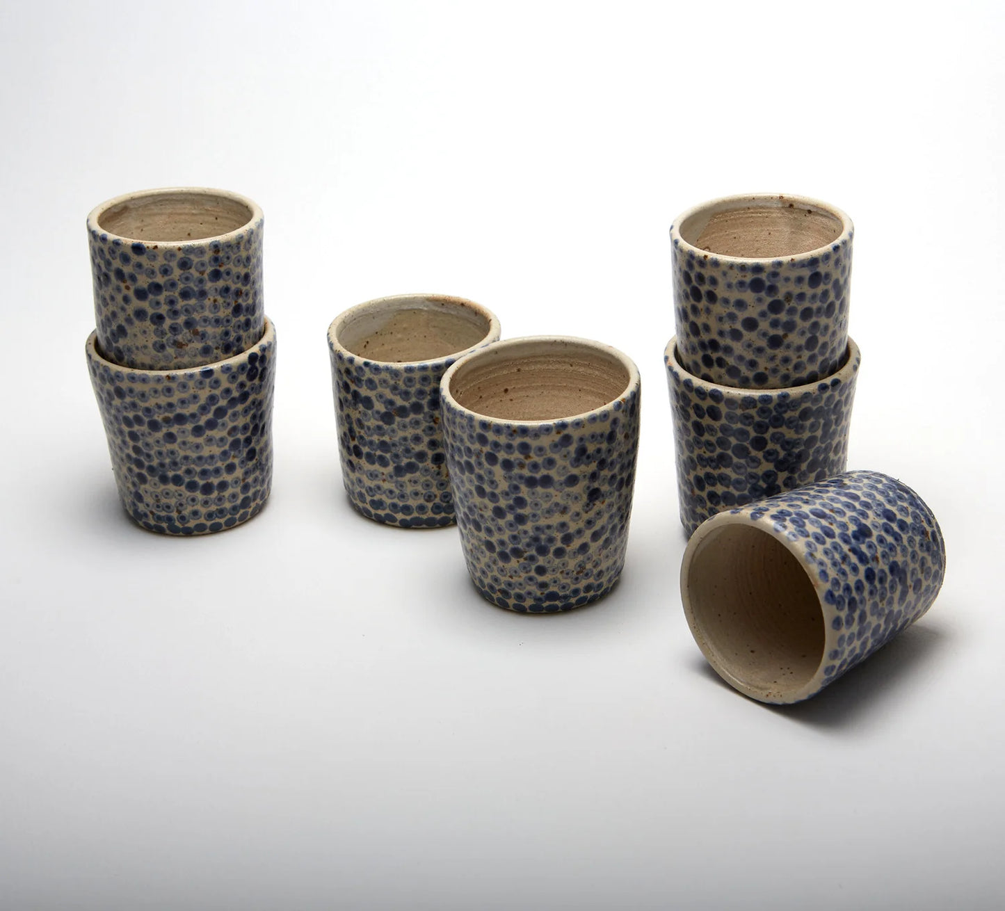 Polka Dot Tumblers - Small Blue Clustered Dots