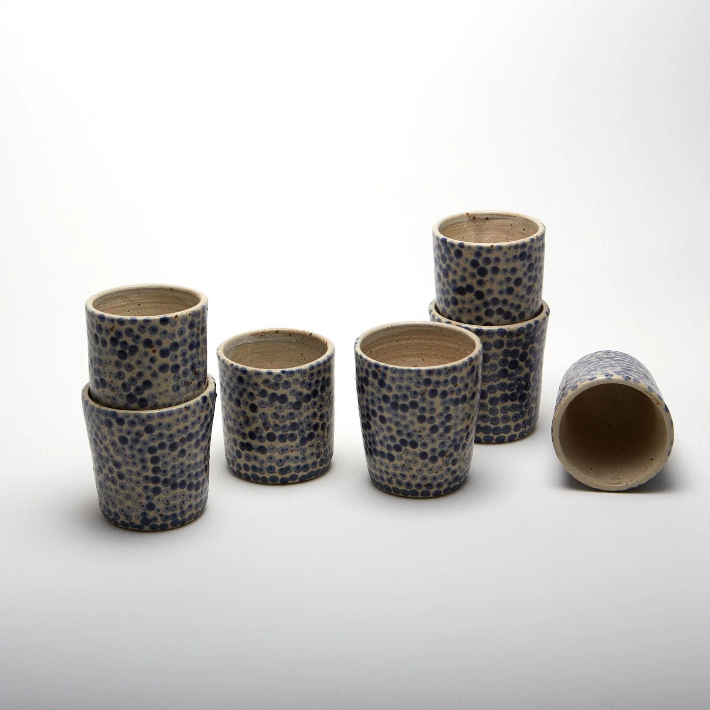 Polka Dot Tumblers - Small Blue Clustered Dots