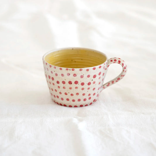 Large Mug - Red Polka Dot with Yellow Center