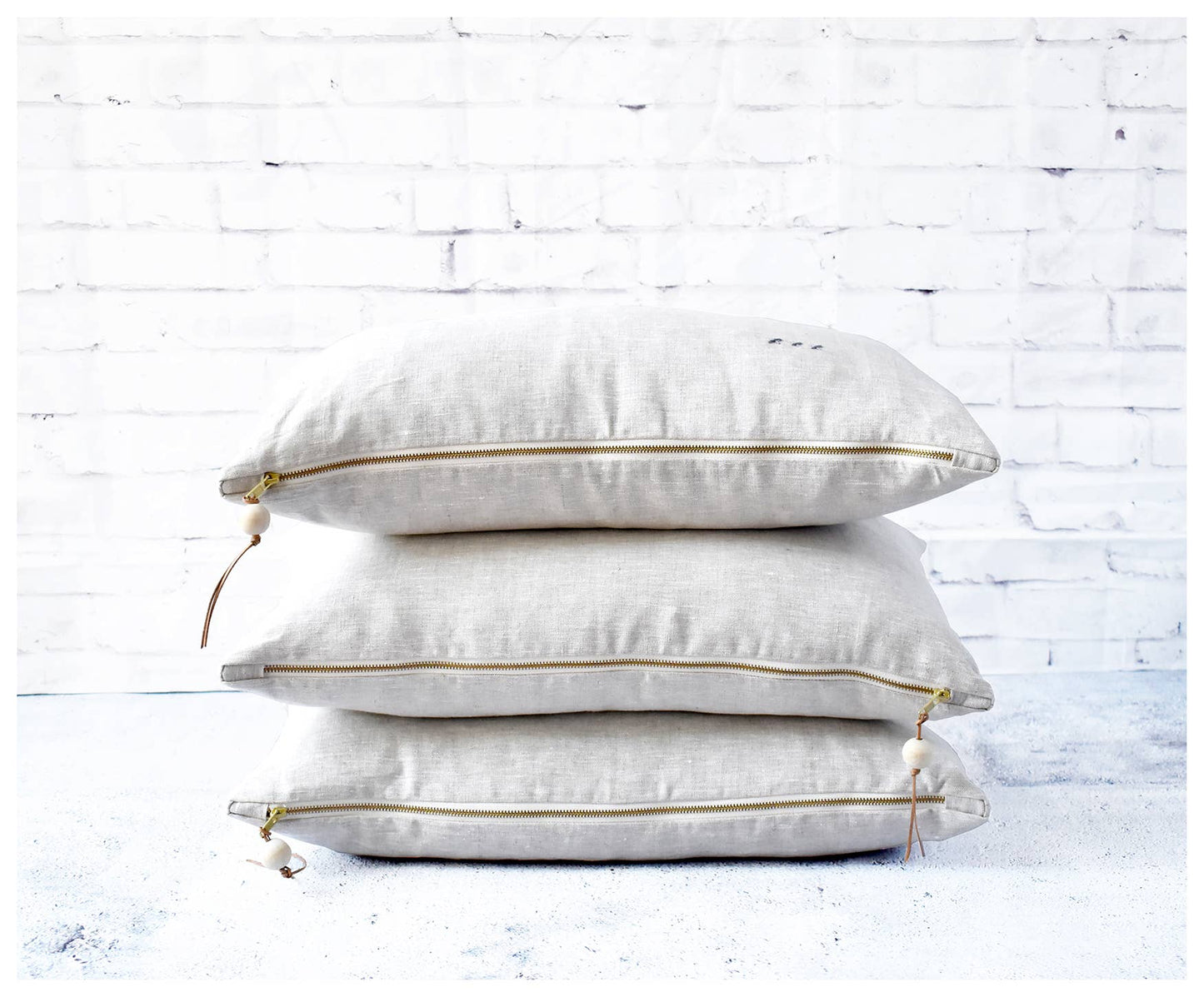 Lumbar Linen Pillow- Oatmeal or White by Celina Mancurti