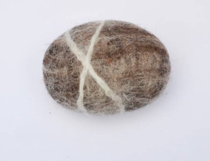 Felted pebble soaps