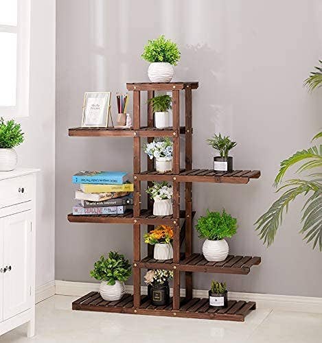 Wooden Plant Stand Flower Rack 6 Tier