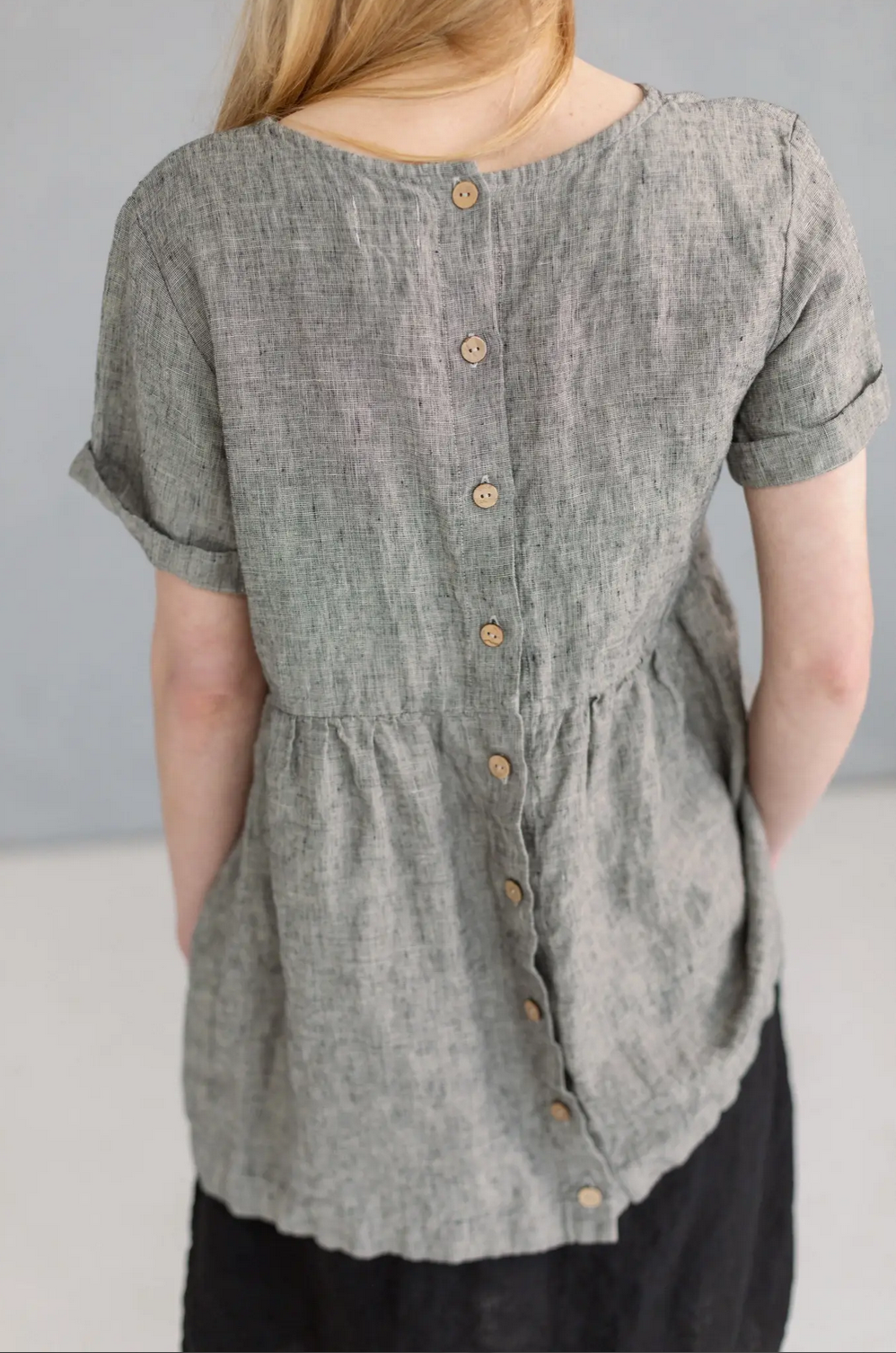 Sylvia Linen Tunic with Short Sleeves