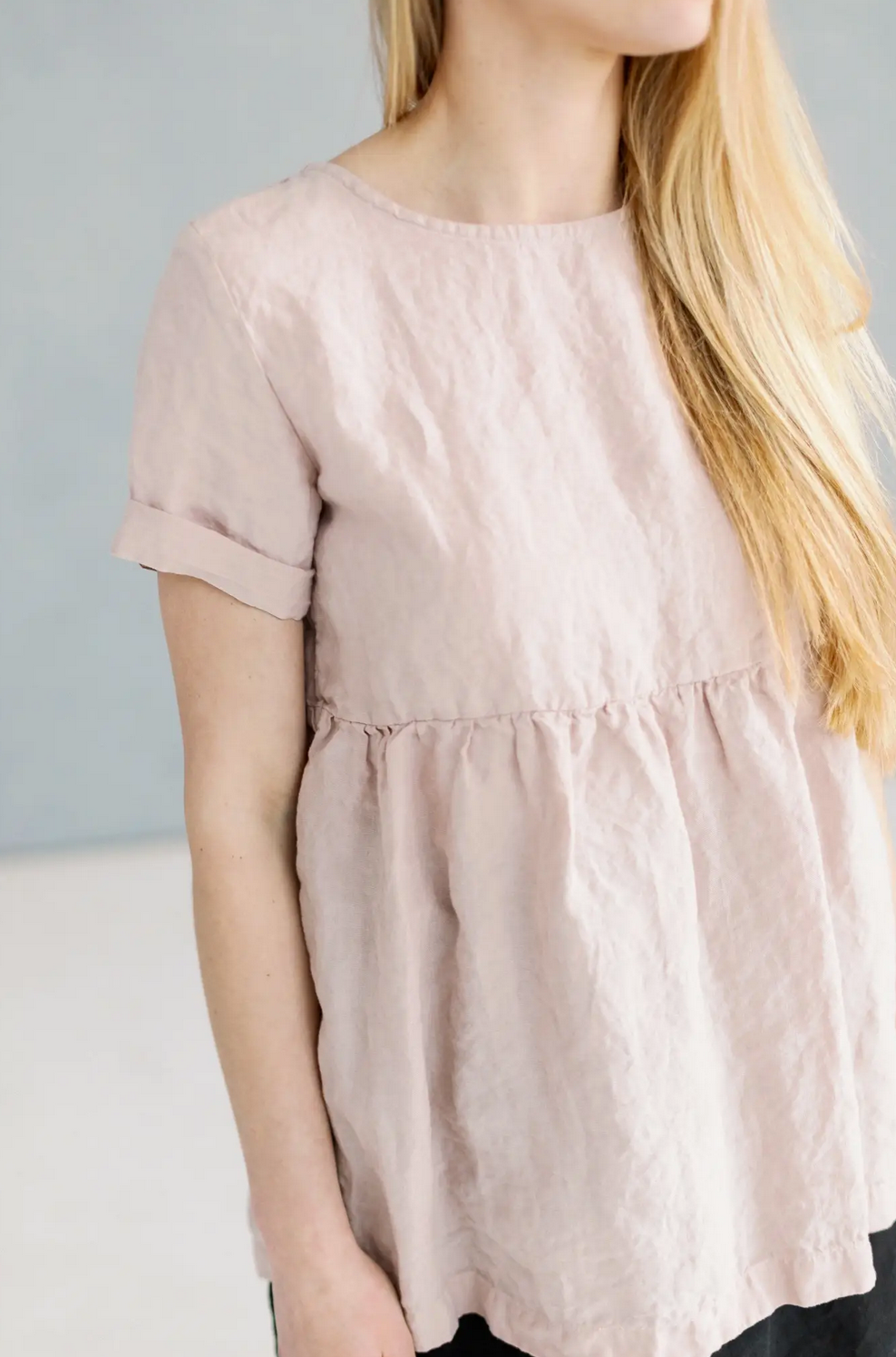 Sylvia Linen Tunic with Short Sleeves