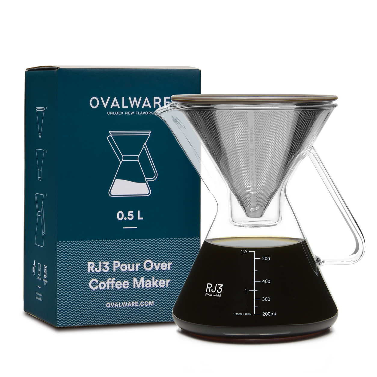 RJ3 Pour Over Coffee Maker with Filter