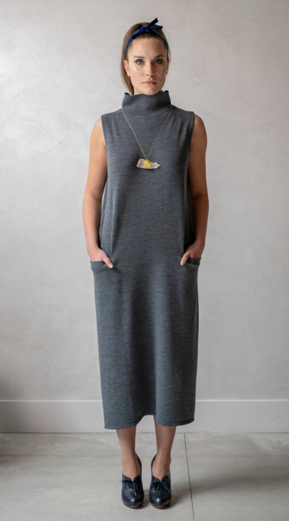 Paola Hernandez Grey Seamless Dress