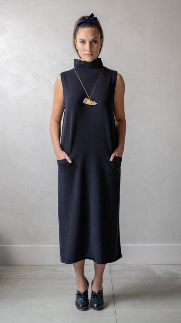 Paola Hernandez Navy Seamless Dress
