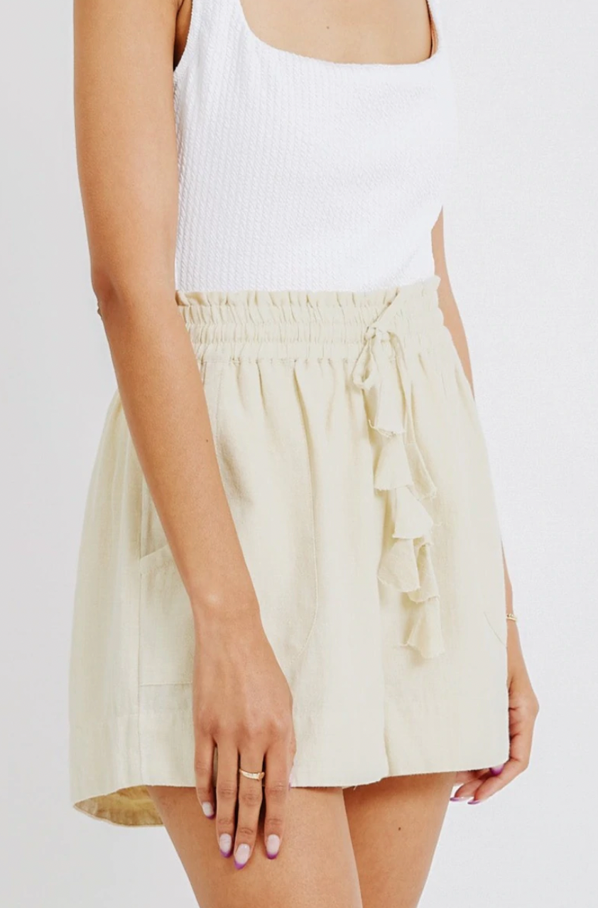 Mirth Woodstock Shorts in Bone
