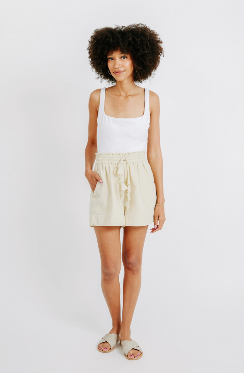 Mirth Woodstock Shorts in Bone