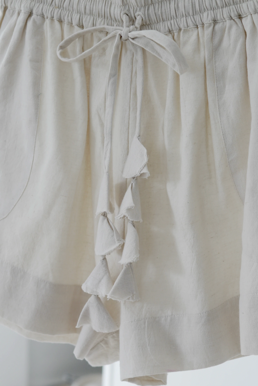 Mirth Woodstock Shorts in Bone
