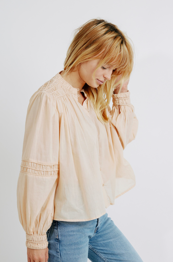 Mirth Beirut Blouse in Peach