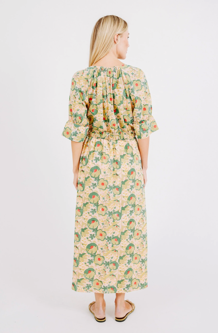 Mirth Vienna Drawstring Waist Dress in Rose Bloom