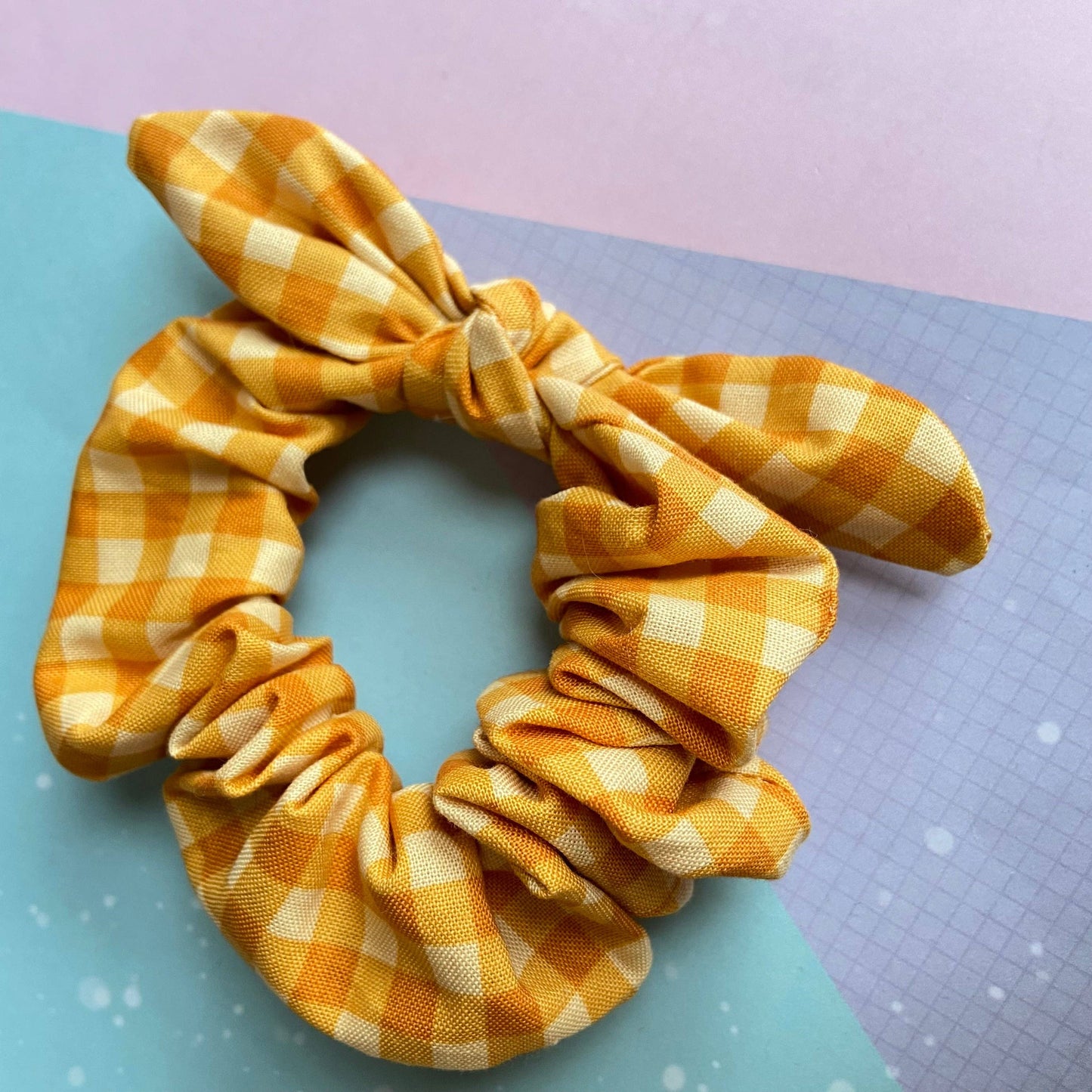 Yellow Gingham Scrunchie