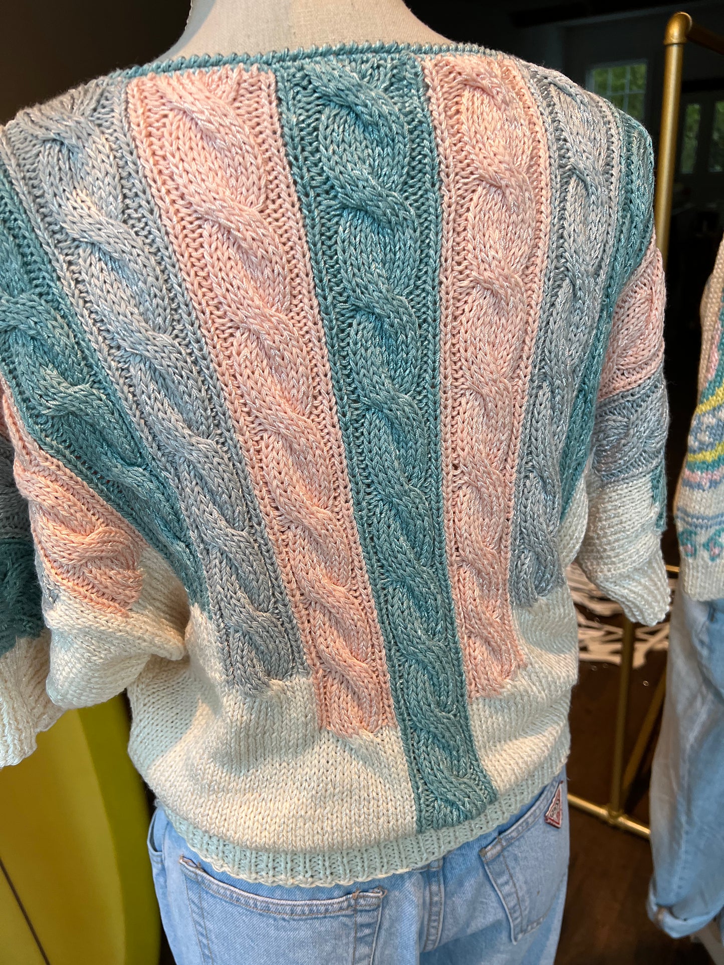 80s vintage sweater #1 - vertical cable stripes