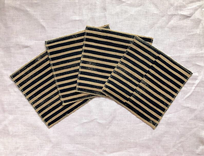 Julie Peach Linen Cocktail Napkins