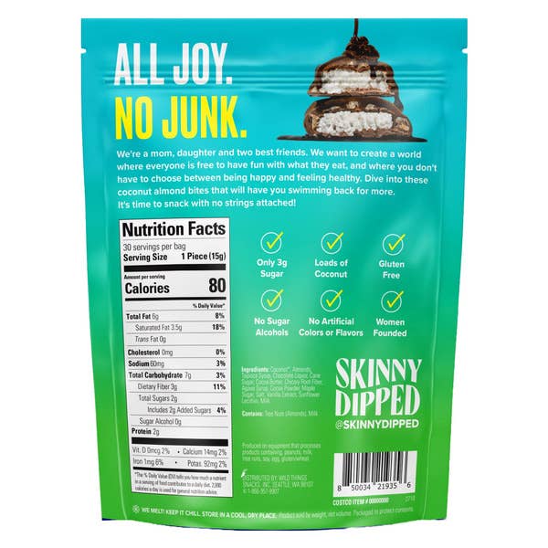 Skinny Dipped Dark Chocolate Coconut Almond Bites
