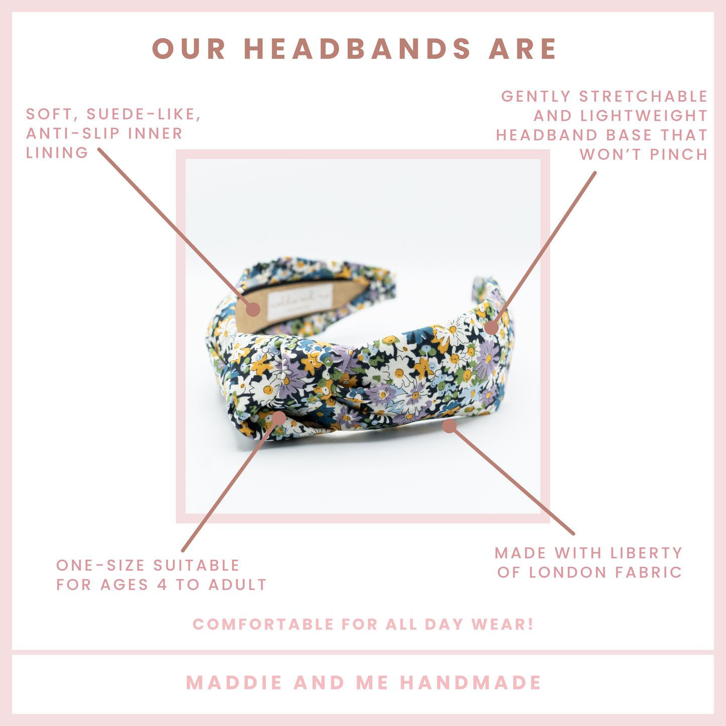 Blue Floral Knotted Headband | Liberty of London Fabric