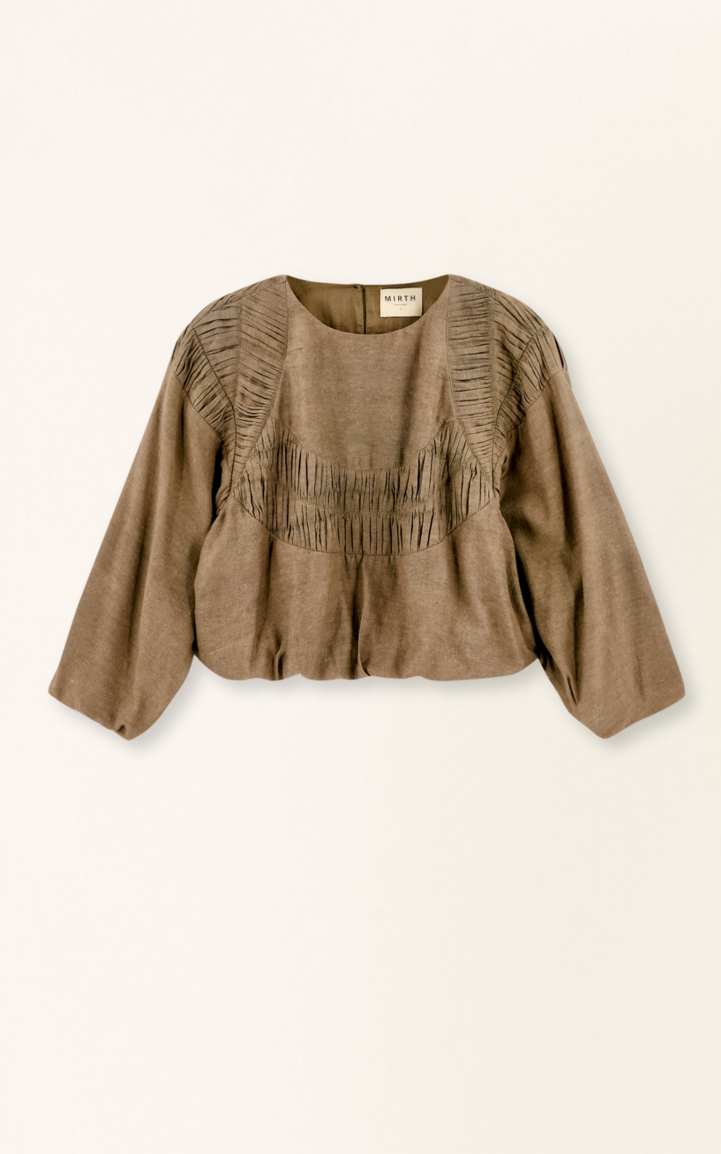 Mirth Andaman Ruched Blouse in Walnut