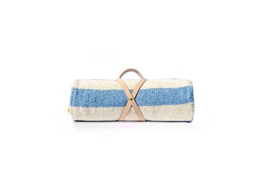 Blue and Cream Stripe - Blanket Roll