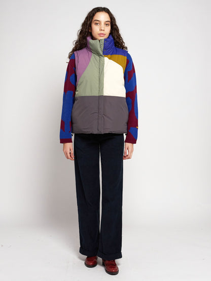 Bobo Choses Landscape convertible color block puffer coat + vest