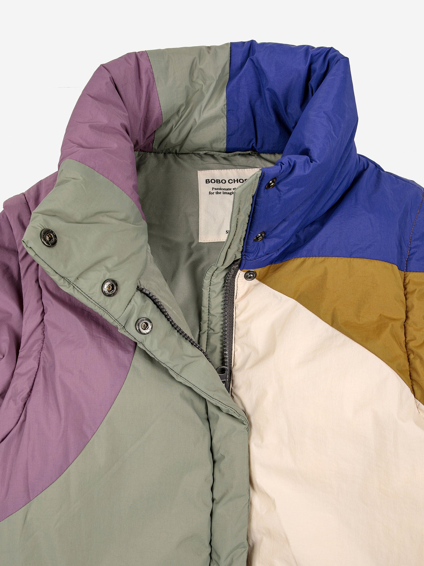 Bobo Choses Landscape convertible color block puffer coat + vest