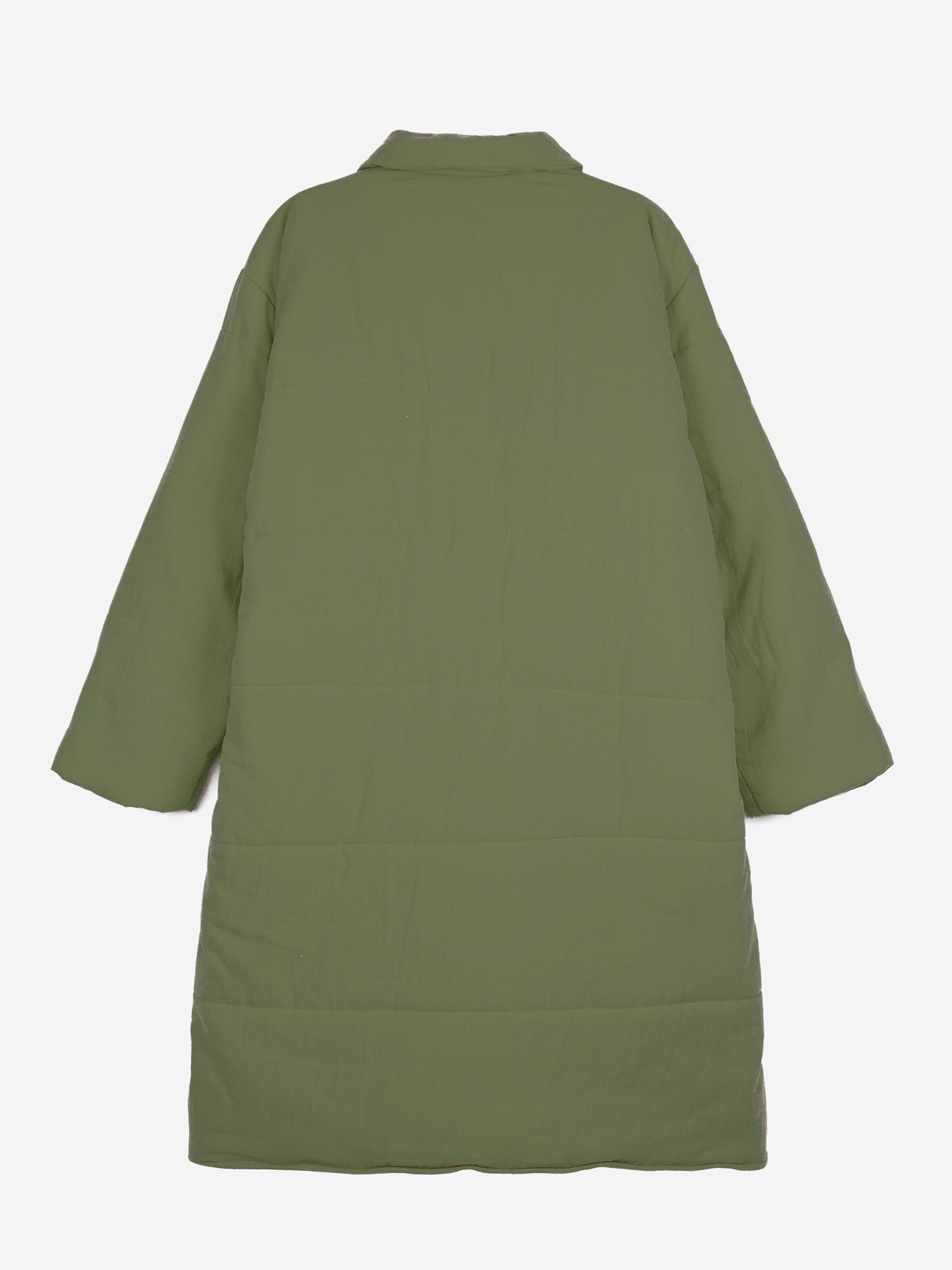 Bobo Choses Long Padded Coat in olive green