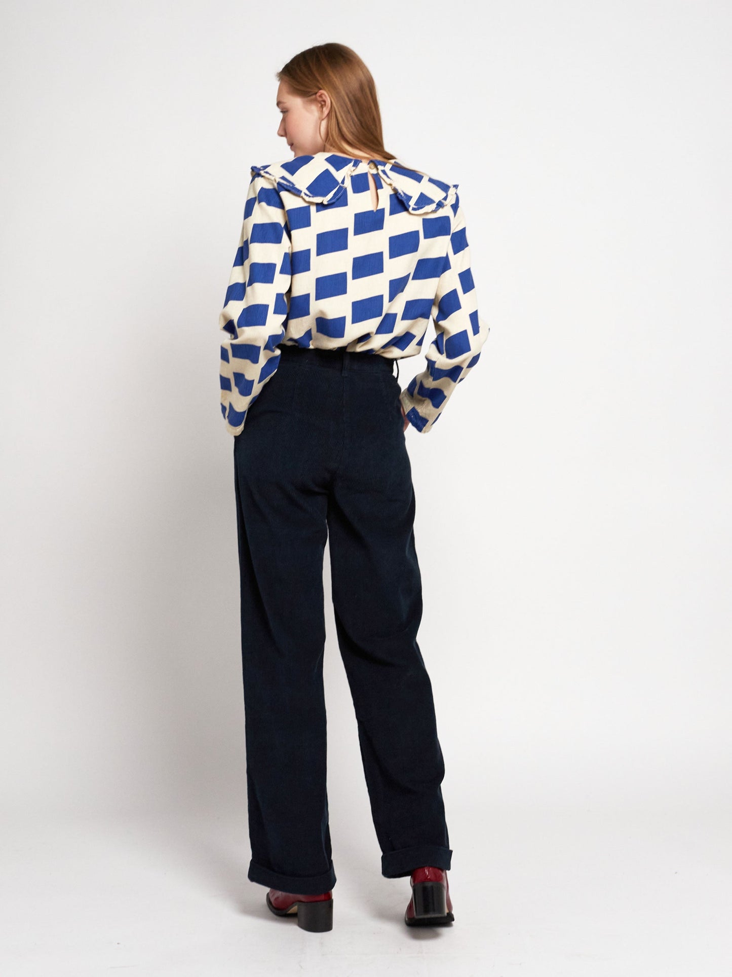 Bobo Choses midnight blue corduroy pleated pant